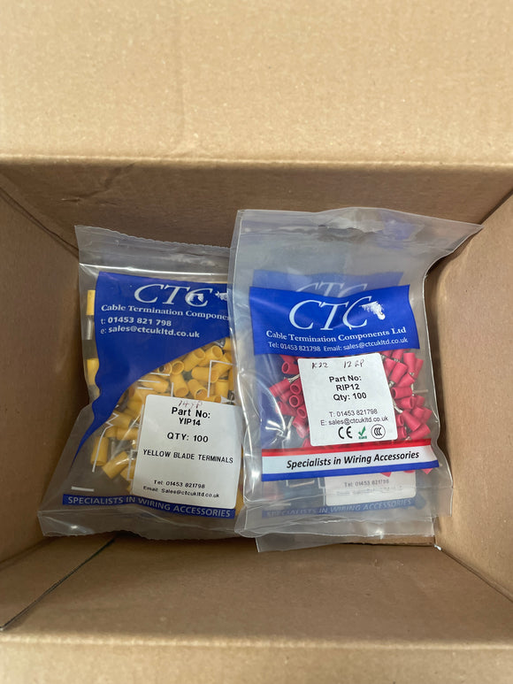 CTC K22 Insulated Pin Terminals Pack Bundle [100 per pack]