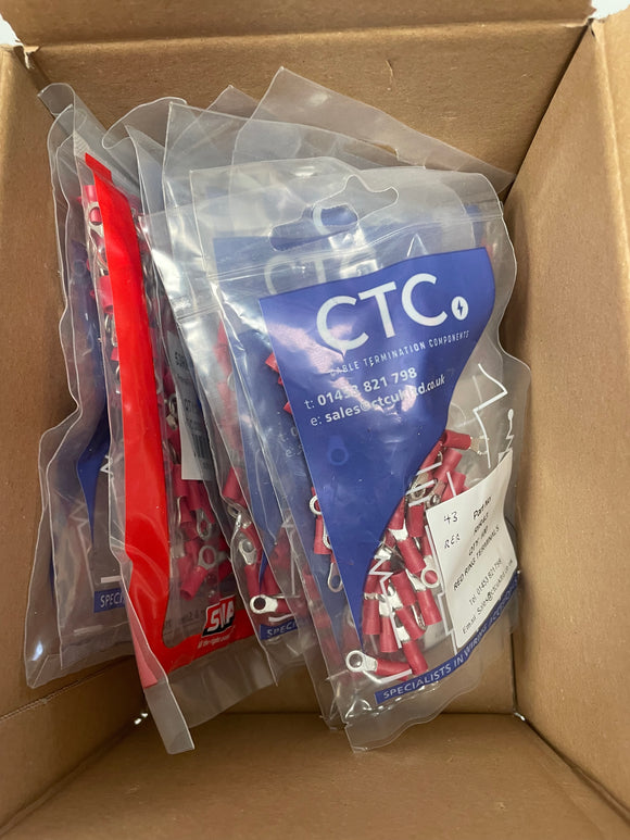 CTC K22 Ring Semi Insulated Terminal Pack 2 Bundle [100 per pack]
