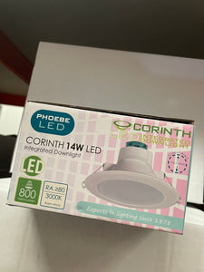 Phoebe LED Corinth Integrated Down Light 14W 800LM 3000K Warm White Light Bulb