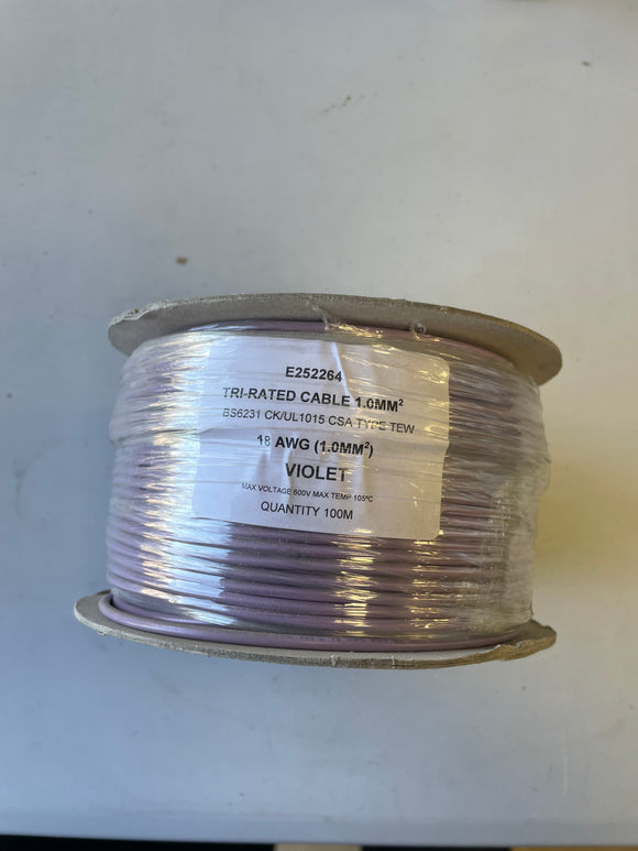 Tri-rated Violet Cable 1mm (100m roll)